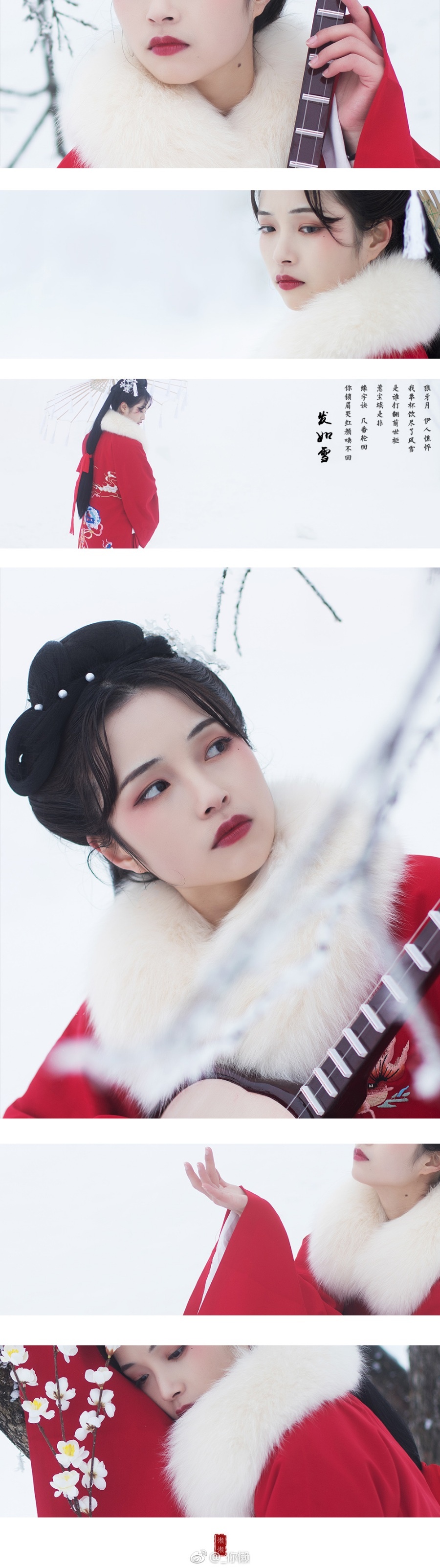 枝头薄雪尚存，凉意入骨几寸？