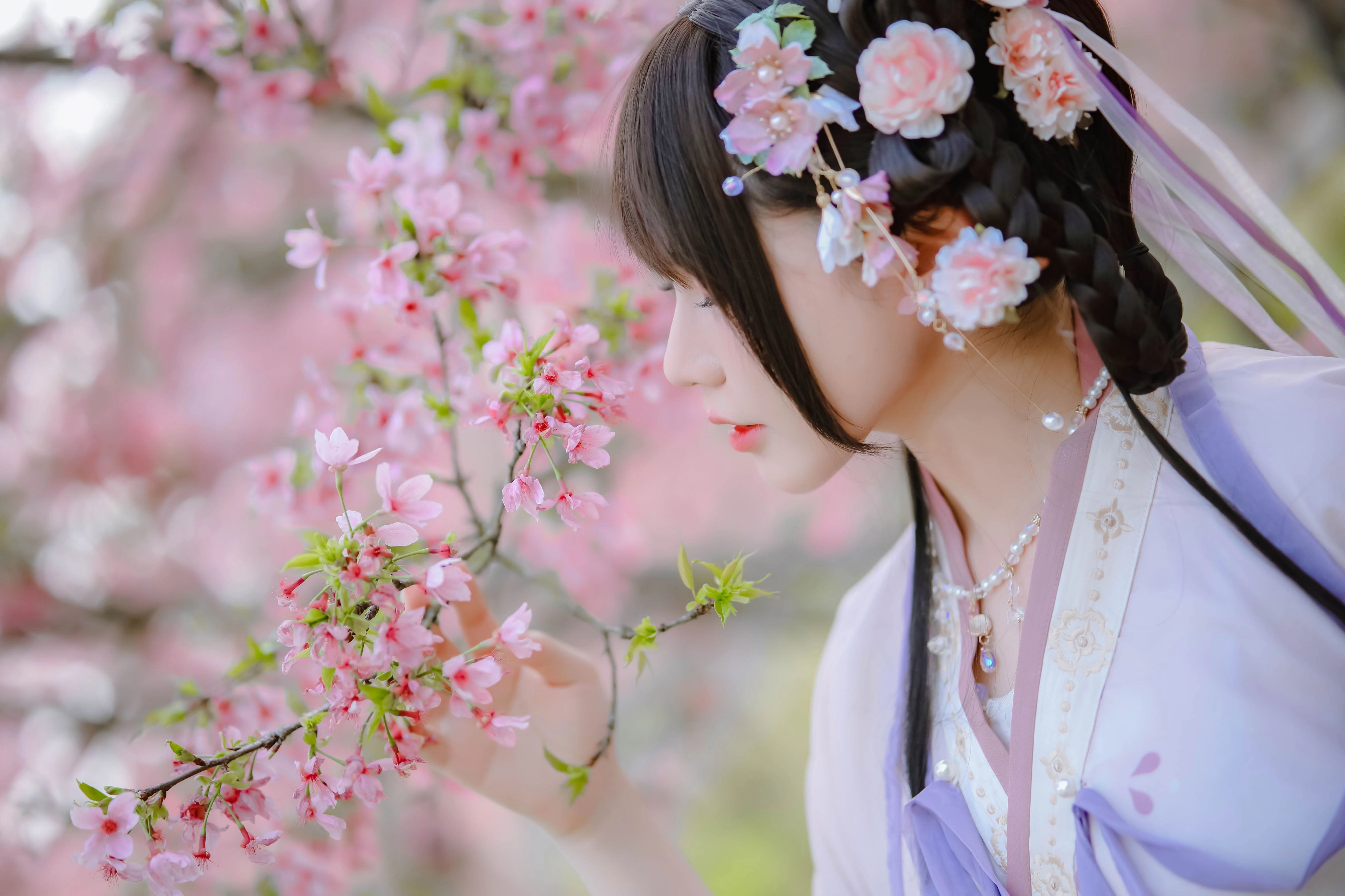 汉服写真 - 喵子Nyako 樱花汉服 花神祈愿（HD）