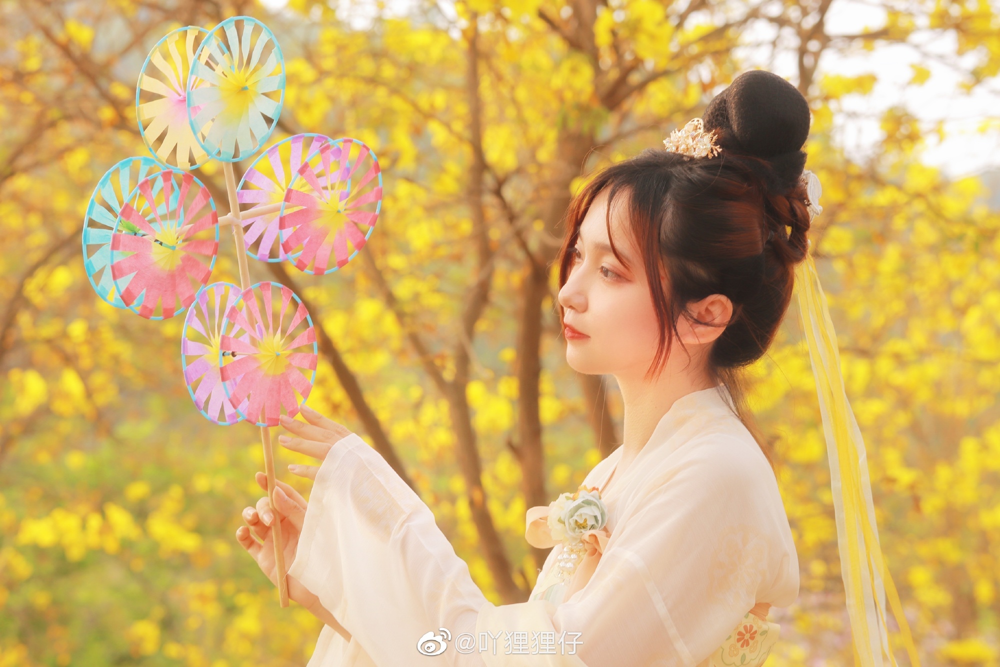 【汉服写真】黄花一树满风铃@吖狸狸仔