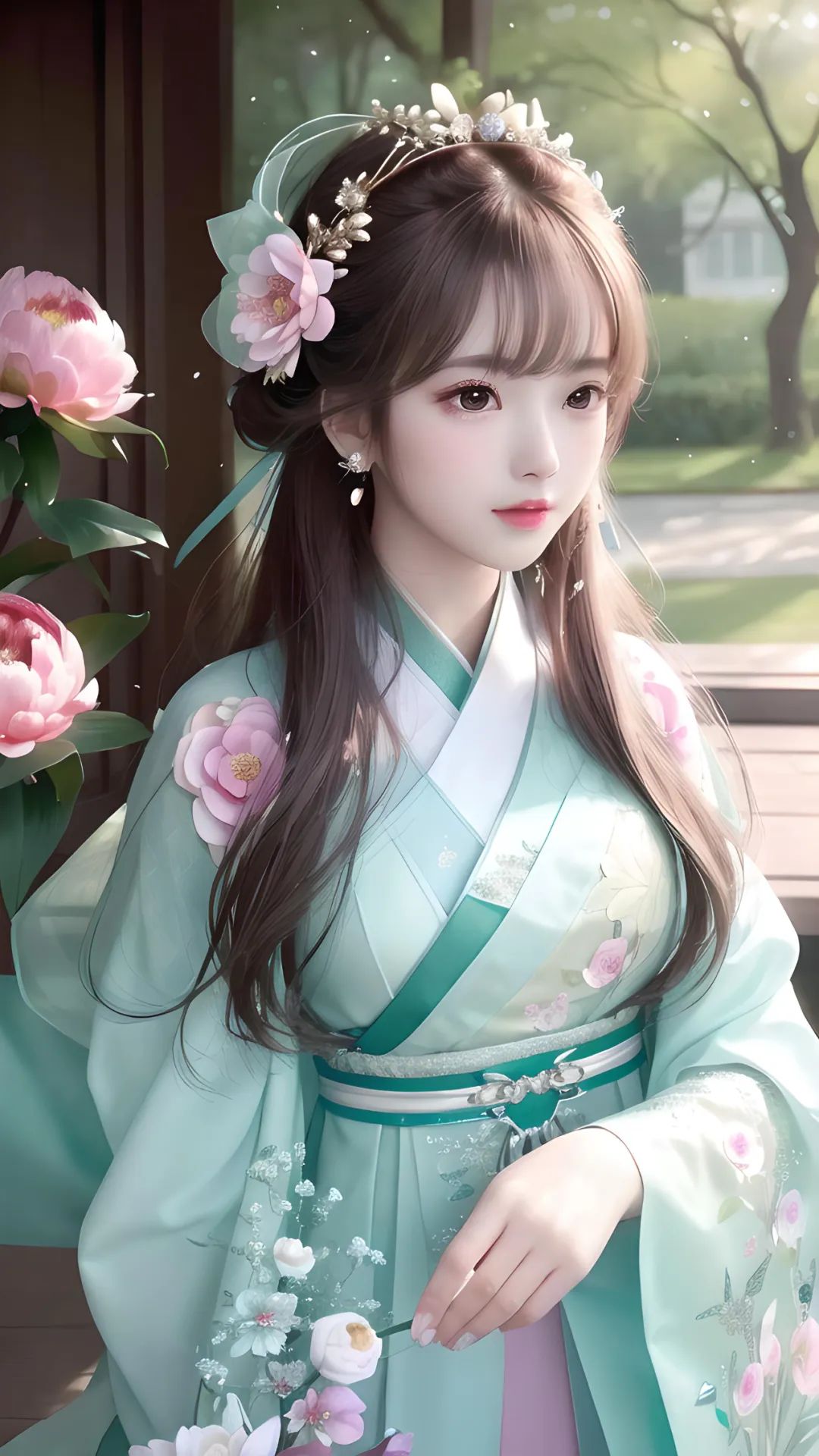 当AI绘画遇上汉服（牡丹花的爱）