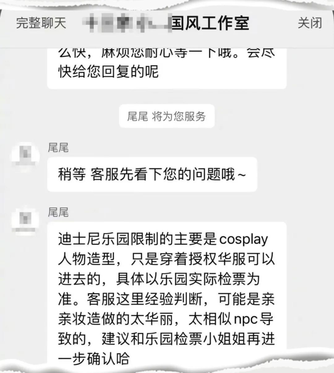 女子穿联名“汉服”游玩迪士尼被拦？