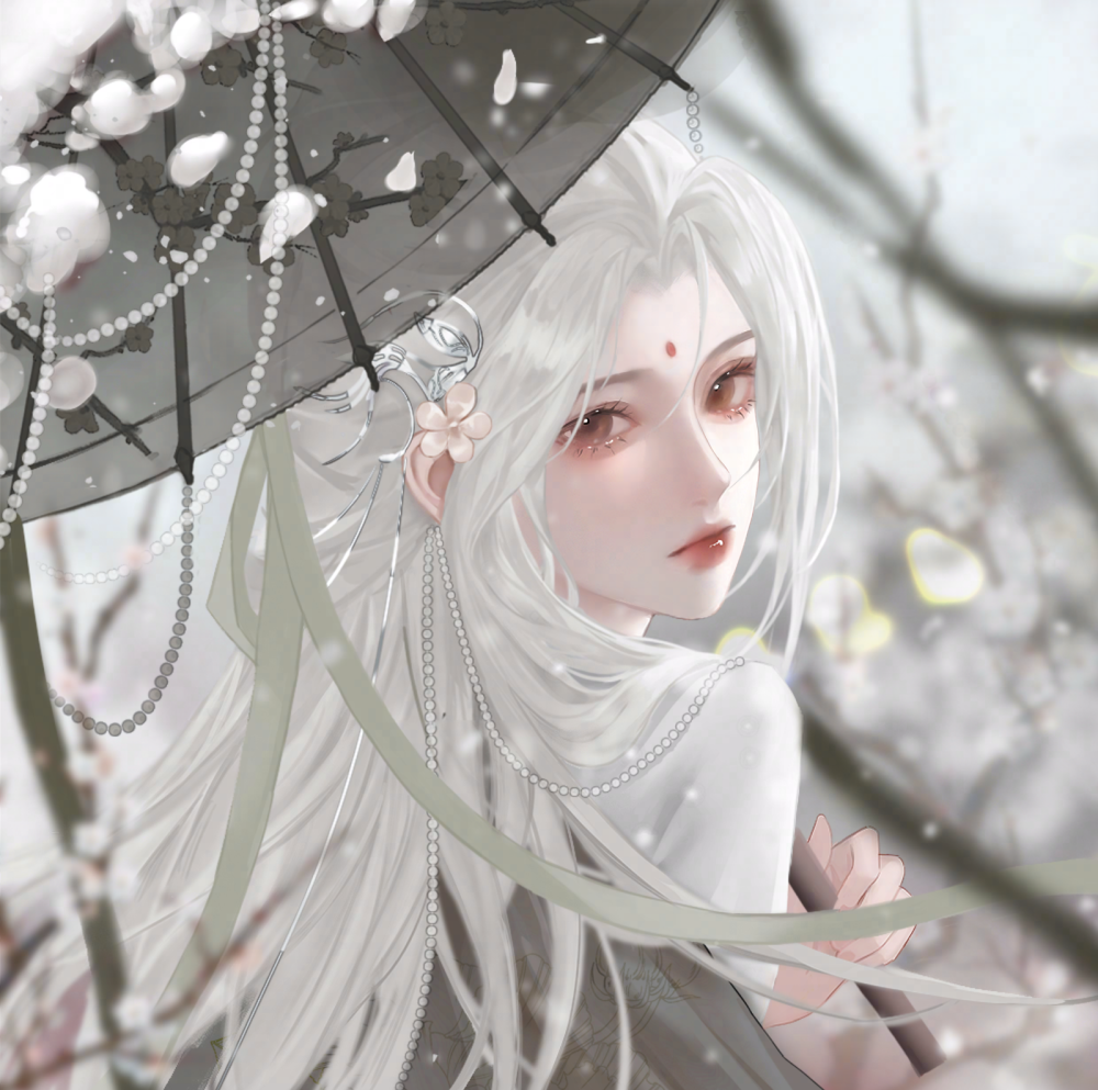 【汉服插画】古风插画里的绝美撑伞美人