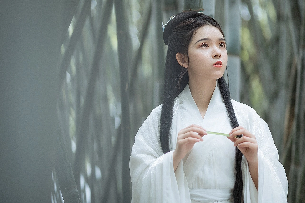 宋制刺绣褙子 汉服美女