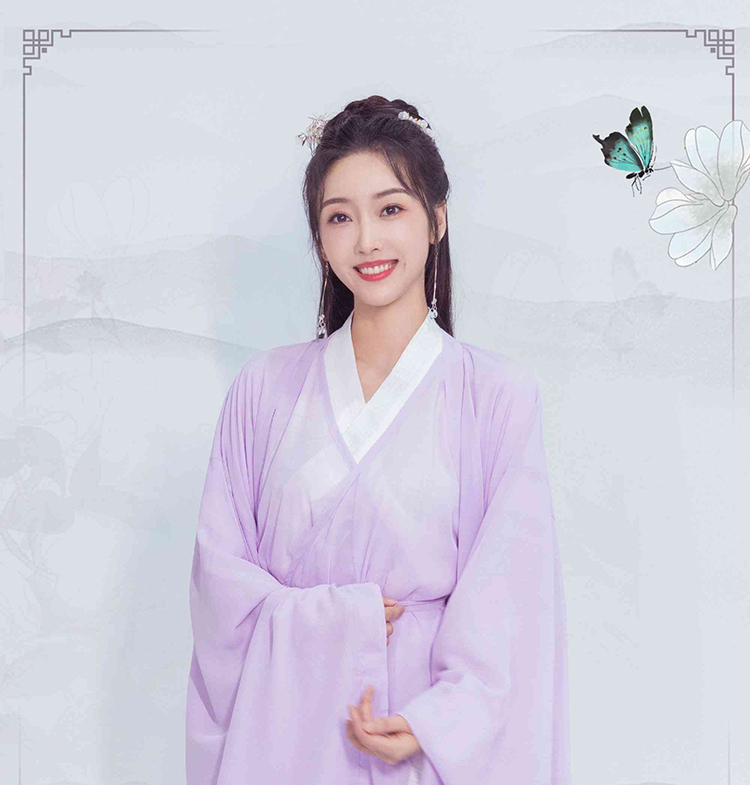 宣璐号召大家穿汉服去踏青，一身紫衣倾国倾城