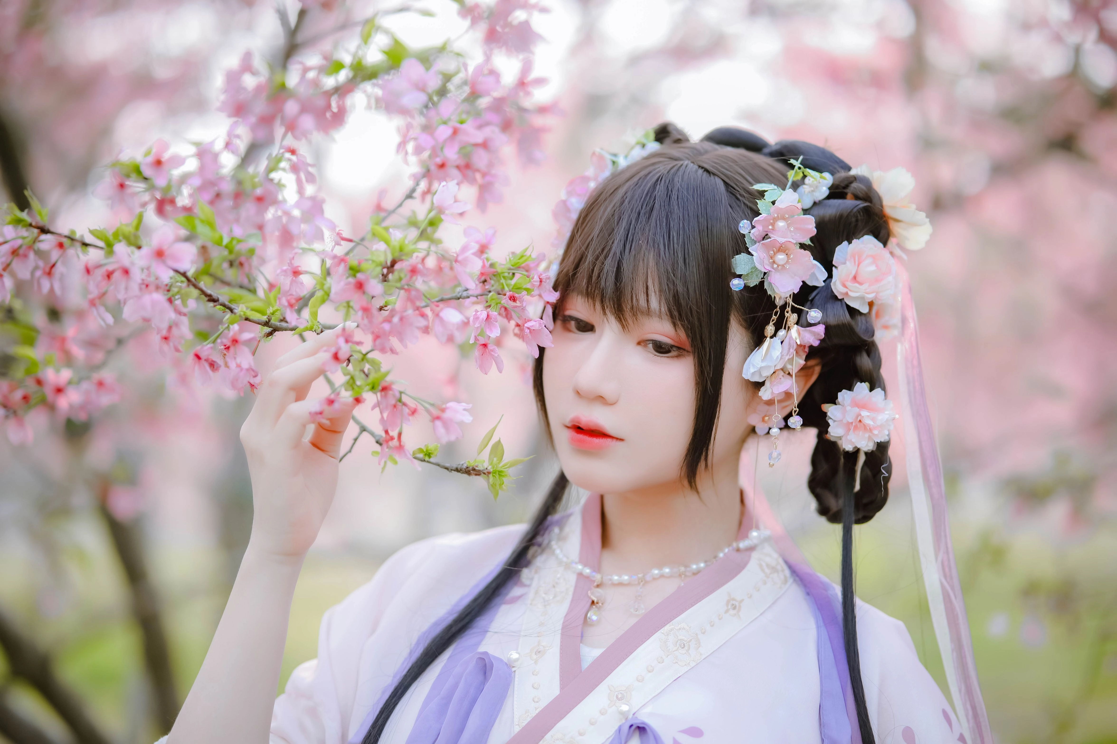 汉服写真 - 喵子Nyako 樱花汉服 花神祈愿（HD）