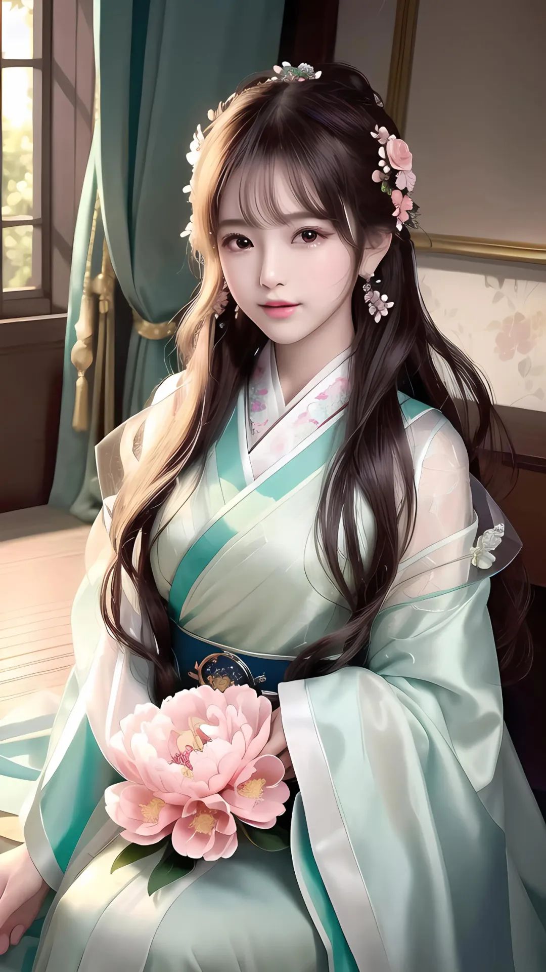 当AI绘画遇上汉服（牡丹花的爱）