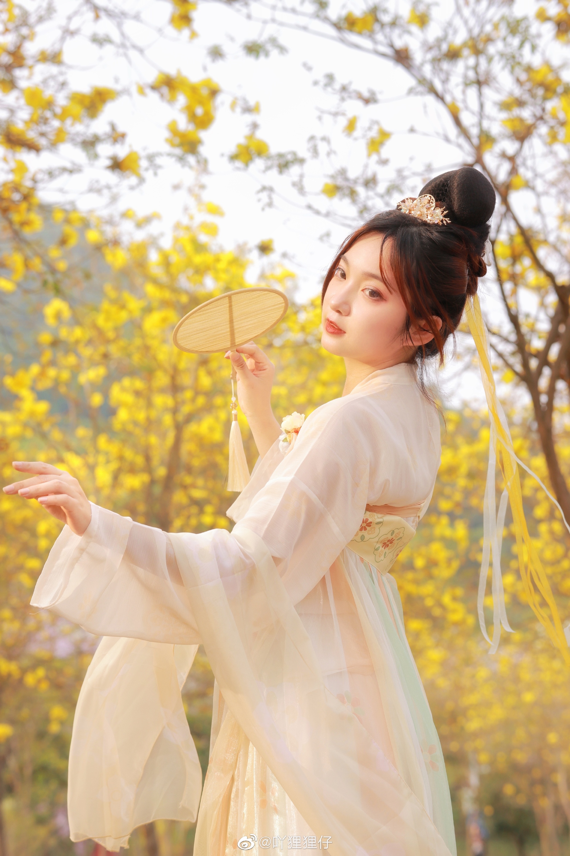【汉服写真】黄花一树满风铃@吖狸狸仔