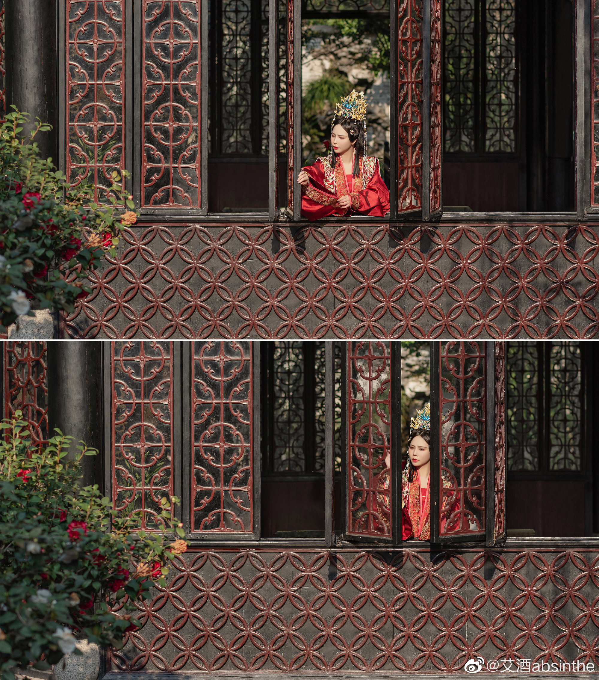 汉服 沉鱼落雁鸟惊喧 羞花闭月花愁颤@南一