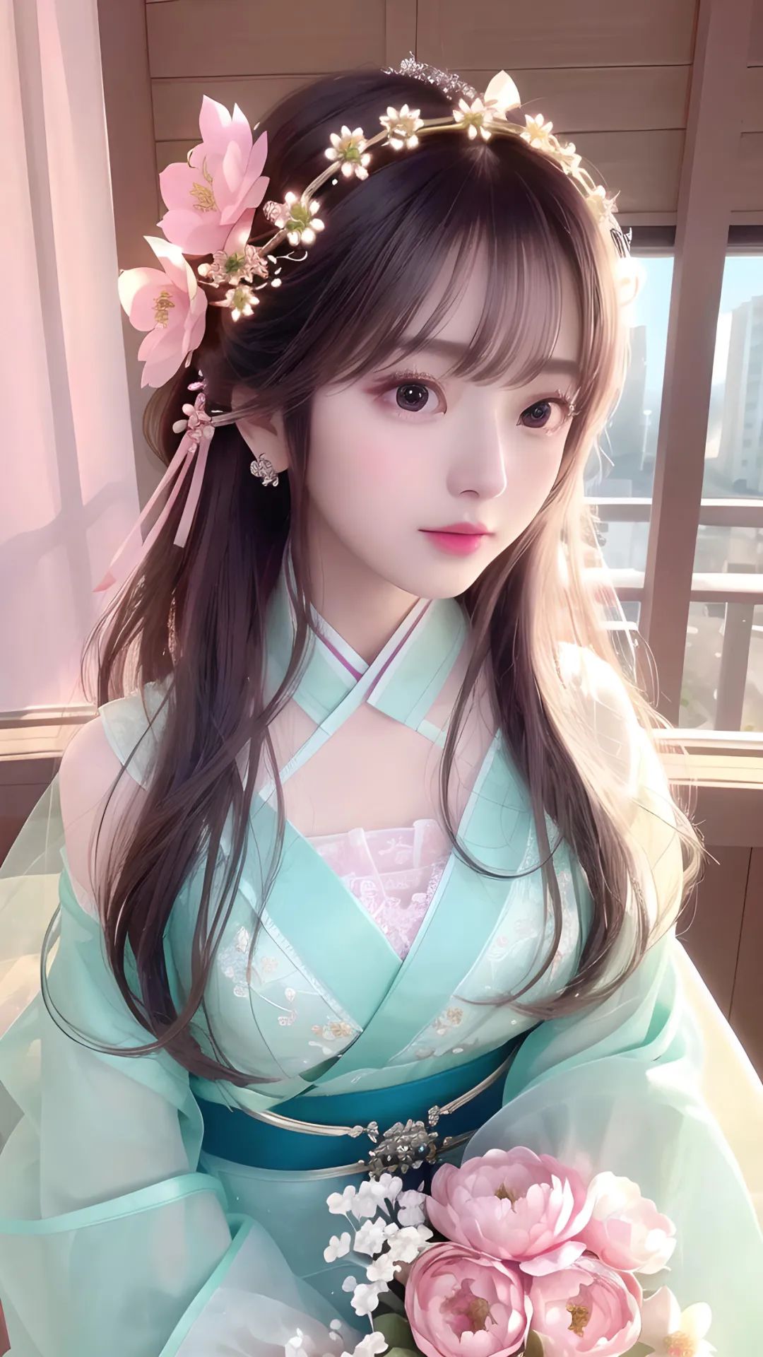 当AI绘画遇上汉服（牡丹花的爱）